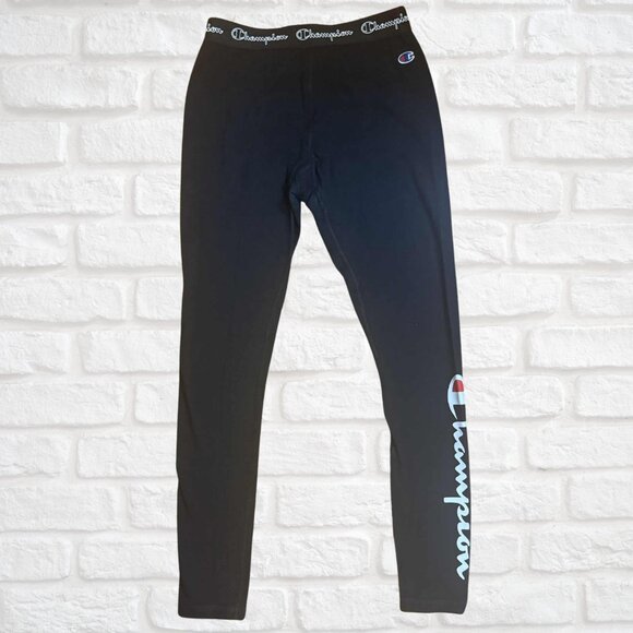 Champion Black Logo Waistband Leggings Women Plus Size 14 NWOT Base Layer Cold - Picture 1 of 5